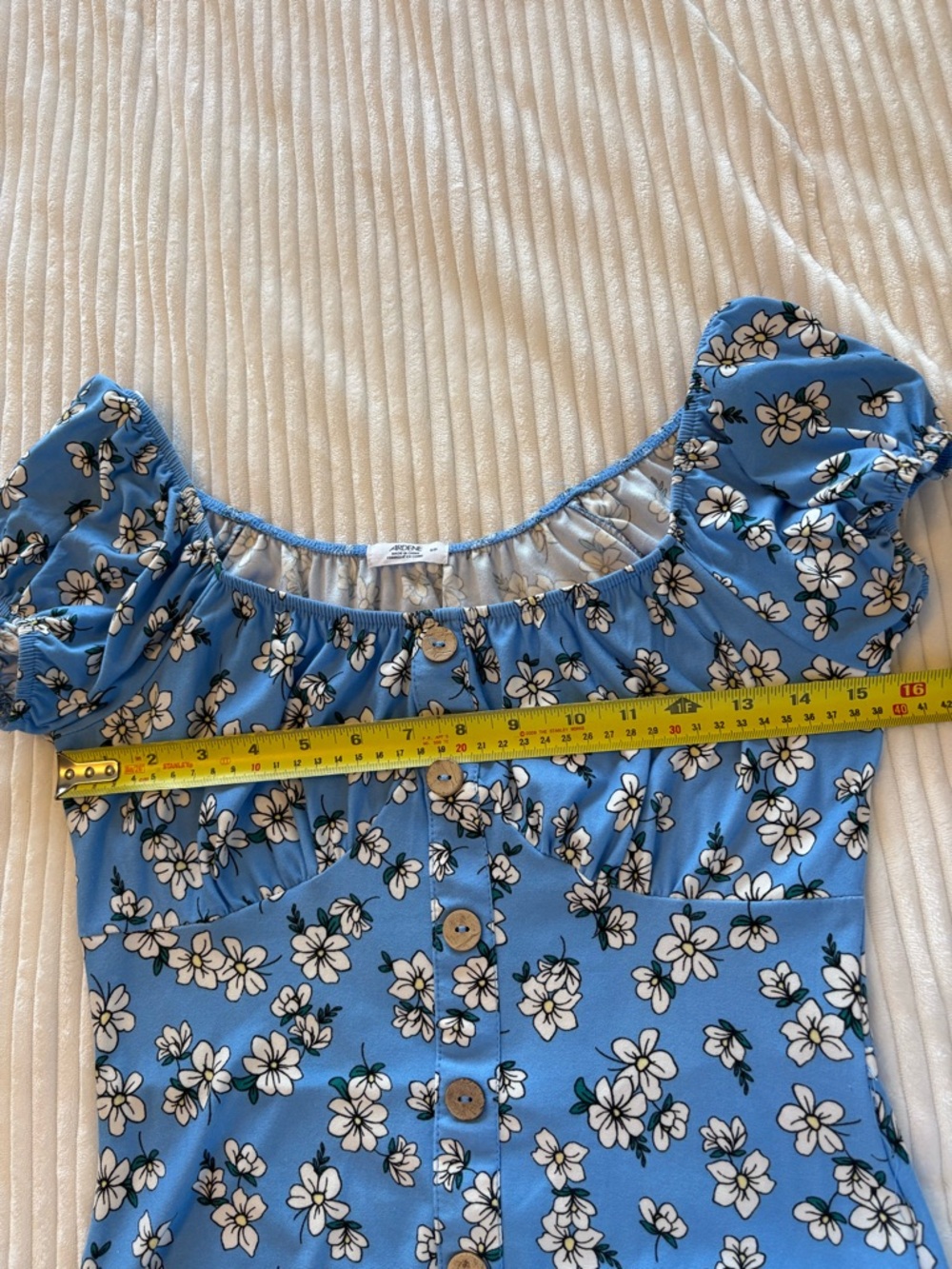 Ardene Light Blue Floral Button-Front Dress Size Small of the Shoulder - Picture 5 of 8